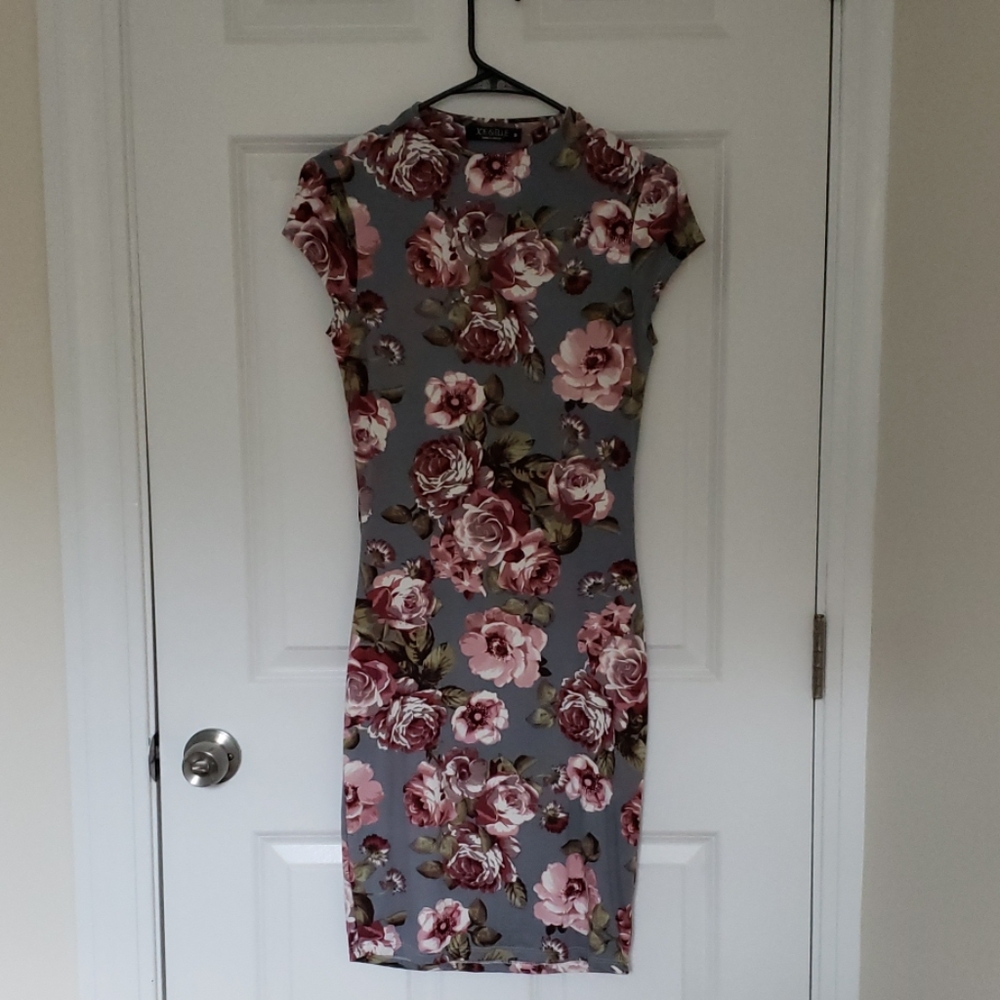 Grey floral dress
